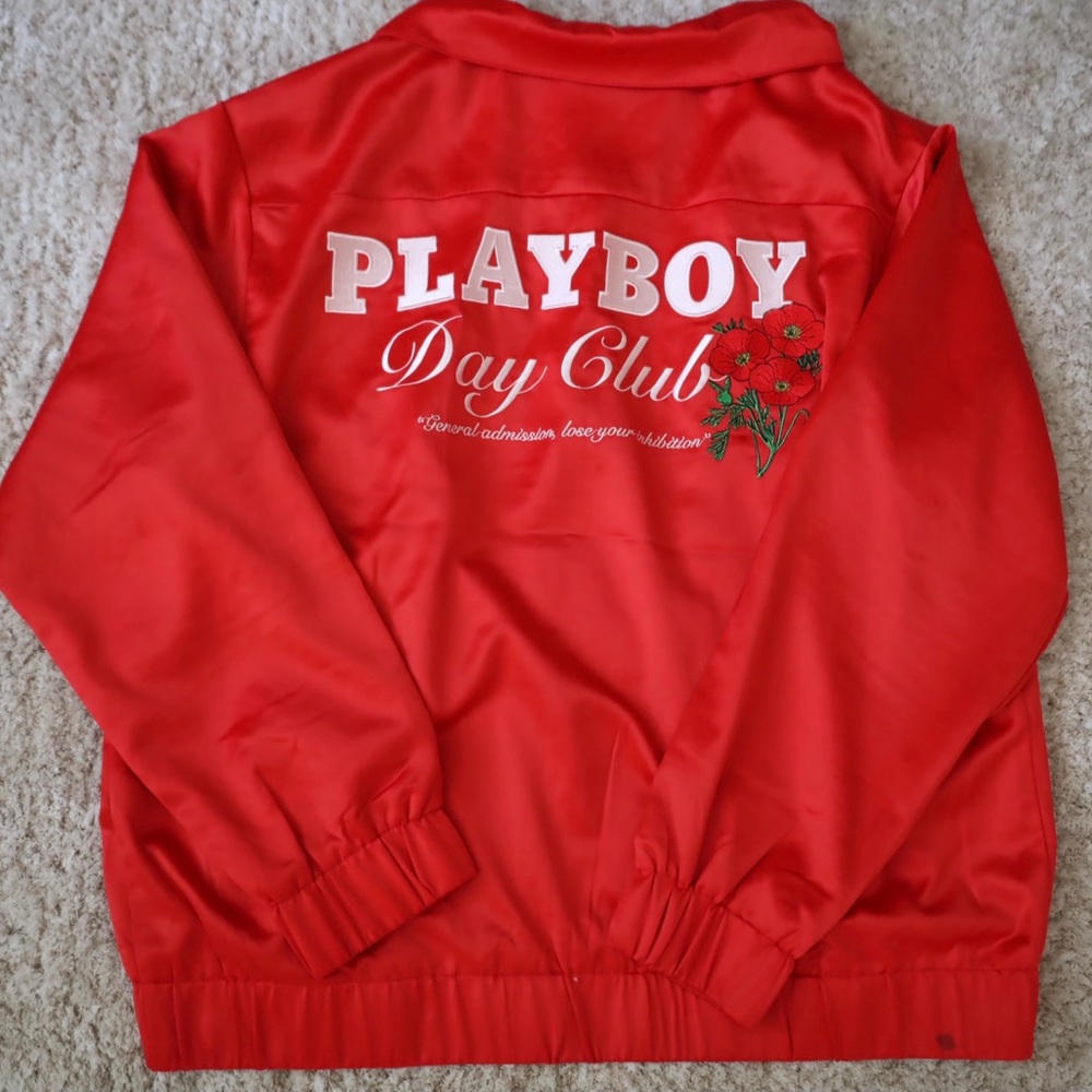 Red Satin Jacket / Size : L